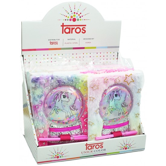 TAROS UNICK COLOR UNICORN KALEMLİ PELUŞ HATIRA DEFTERİ