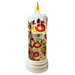 TAROS IŞIKLI HAREKETLİ YILBAŞI DESENLİ LED MUM