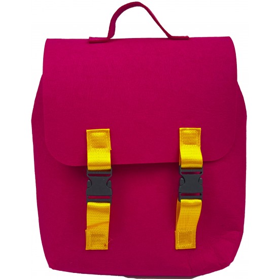 TAROS KEÇE ORTA BOY DİKEY SIRT ÇANTASI PEMBE