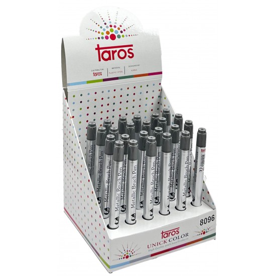 TAROS UNICK COLOR FIRÇA UÇLU SİLVER METALİK KALEM