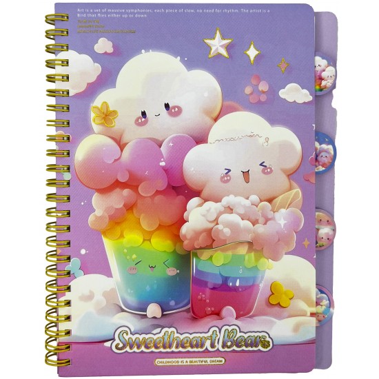 TAROS UNICK COLOR BULUT SPİRALLİ A5 DEFTERİ