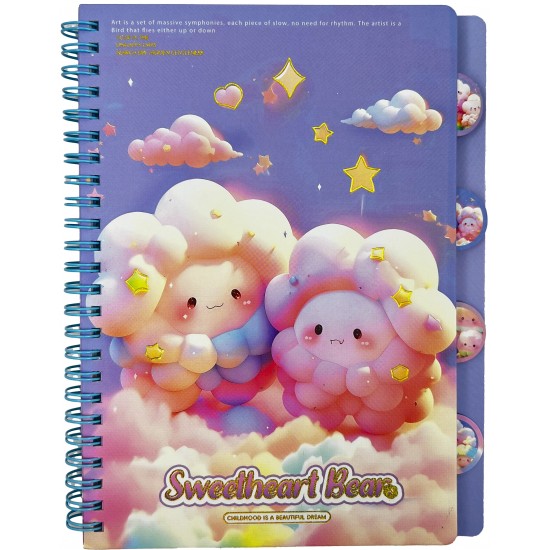 TAROS UNICK COLOR BULUT SPİRALLİ A5 DEFTERİ