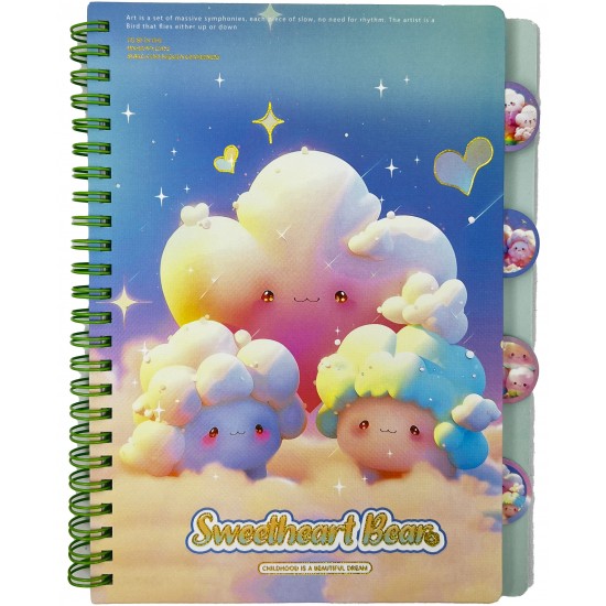 TAROS UNICK COLOR BULUT SPİRALLİ A5 DEFTERİ