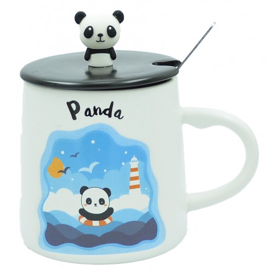 TAROS PANDA KAPAKLI KAŞIKLI KUPA TAROS PANDA KAPAKLI KAŞIKLI KUPA