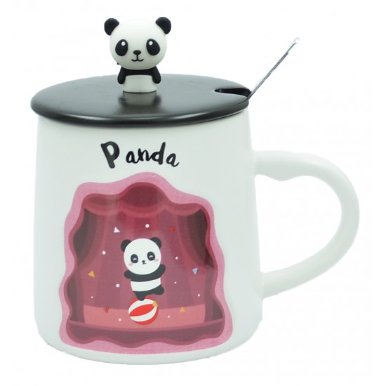 TAROS PANDA KAPAKLI KAŞIKLI KUPA TAROS PANDA KAPAKLI KAŞIKLI KUPA